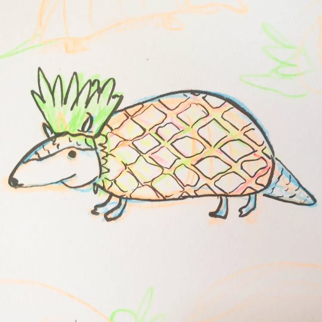 The idea for this little guy came to me in a dream β pineapple armadillo!
.
.
.
#art #artwork #illustration #illustrations #kidlit #kidlitart #kidlitillustrations #artistsoninstagram #armadillo #pineapple #fruit #animals
